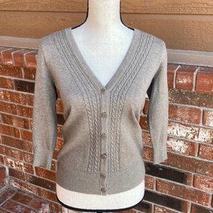 Banana Republic Factory Taupe Green Short Sleeve Cardigan Women's Size XS